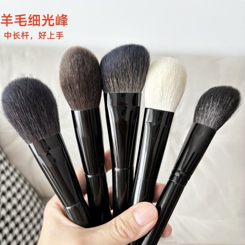 饱满厚实！细光峰羊毛散粉刷腮红刷定妆刷修容刷桃心腮红刷化妆刷