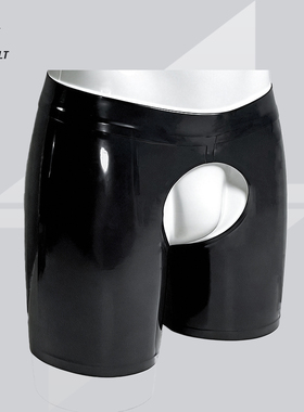 JUNTO JOLT男士乳胶开孔平角内裤  latex英国4D RR胶片 JJ胶cos服