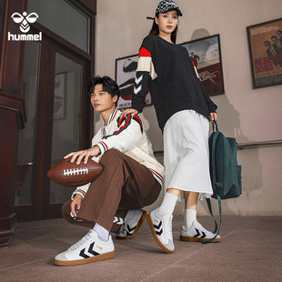 HUMMEL德训鞋 情侣百搭复古运动鞋 男女T头平底板鞋