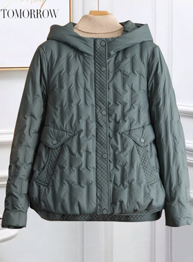 冬季羽绒服女短款2025新款小个子白鸭绒时尚洋气宽松连帽加厚外套