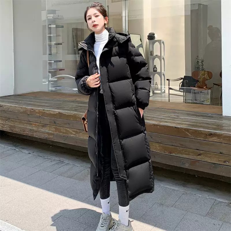 反季清仓中戏同款情侣大码羽绒服女超长款过膝冬季显瘦加厚男外套