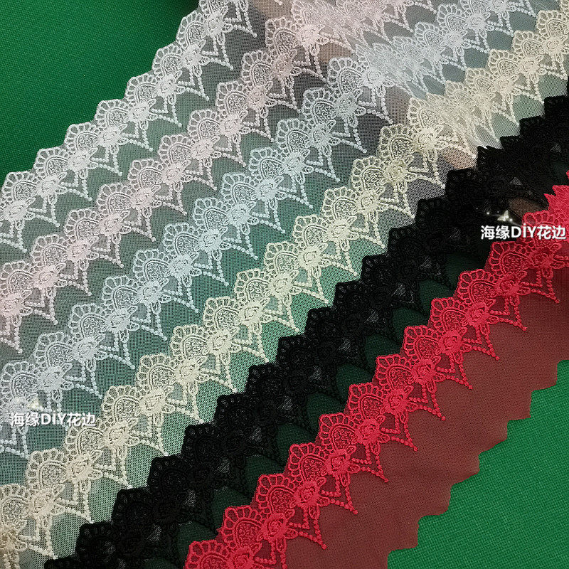 热销彩色日版花边辅料人丝线刺绣玫瑰diy服装窗帘布艺纺织材料