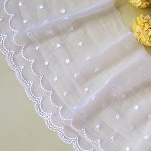 饰宽18cm 裙摆装 手工diy花边辅料 人丝线网纱刺绣波浪边蕾丝花边