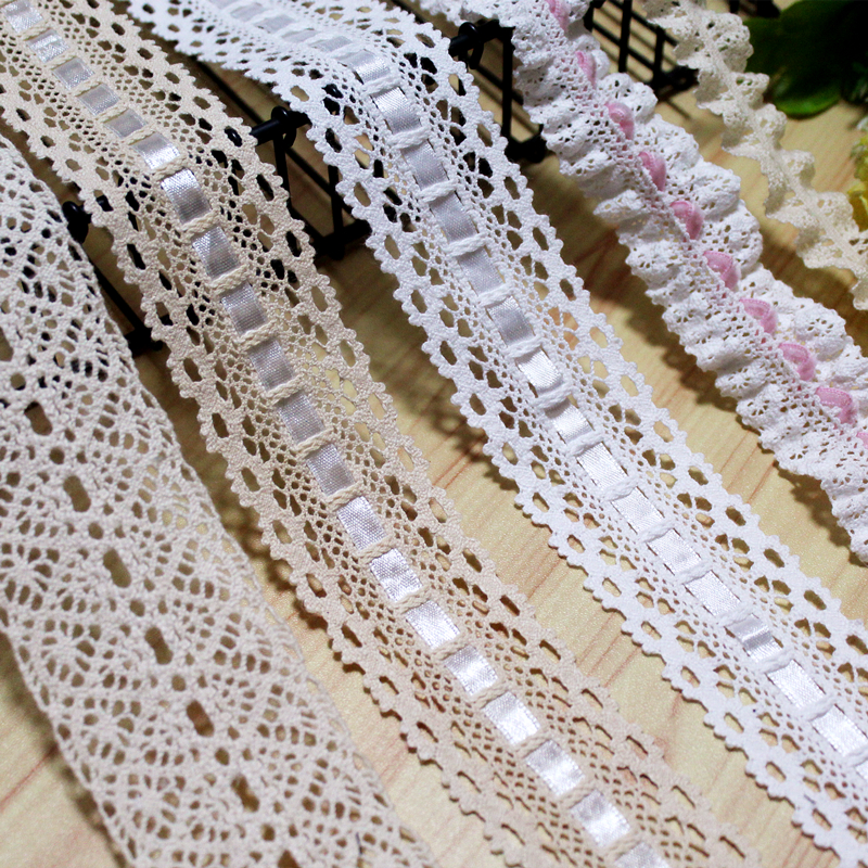 手工diy木耳边穿丝带棉线蕾丝边