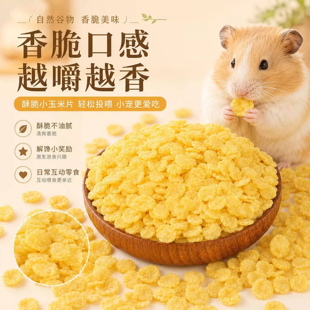天然玉米片仓鼠金丝熊兔子龙猫磨牙营养零食小宠宠物用品无添加