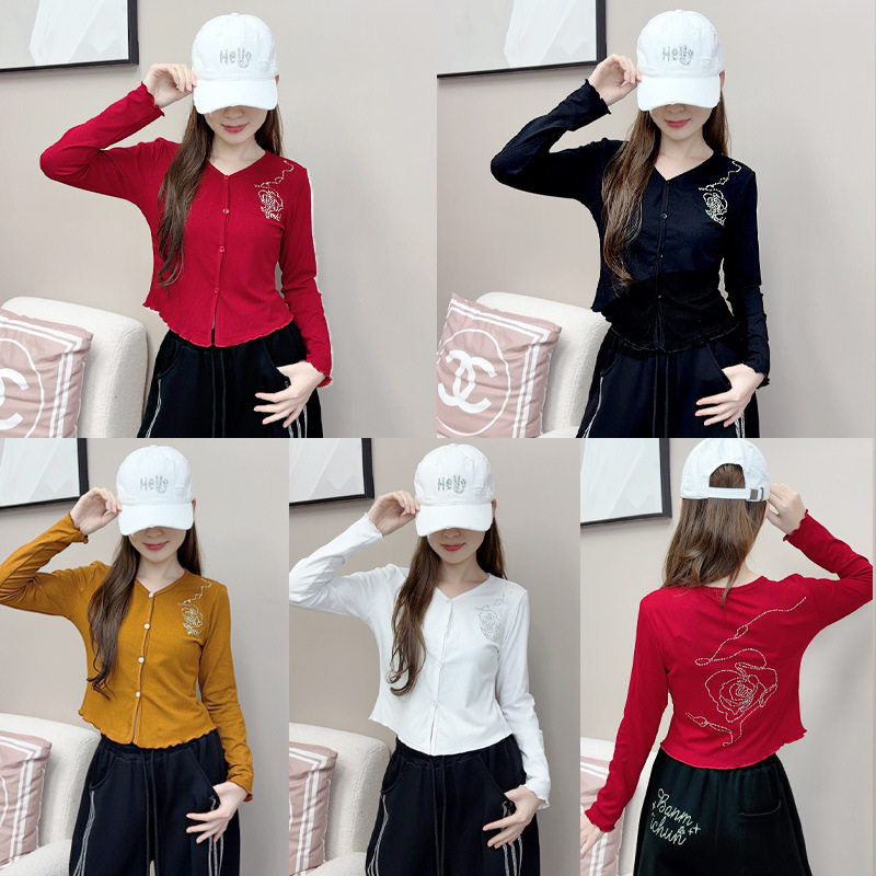 潮流新品美式V领爵士舞广场舞曳步舞带扣女装运动修身长袖上衣女,运动/瑜伽/健身/球迷用品,古典舞服,淘宝优惠券,粉丝福利购,淘宝优惠卷