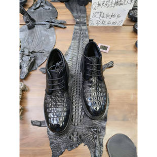 鳄鱼皮经典百搭毛里男靴高奢稀有断码捡漏（2438-10背骨加绒）