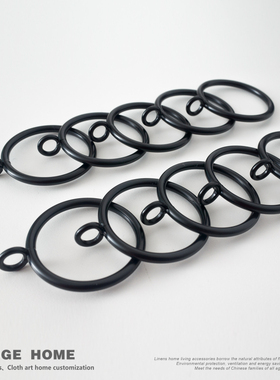 AUGE HOME窗帘挂环罗马杆配件韩褶挂钩黑色白色金属环塑料顺滑