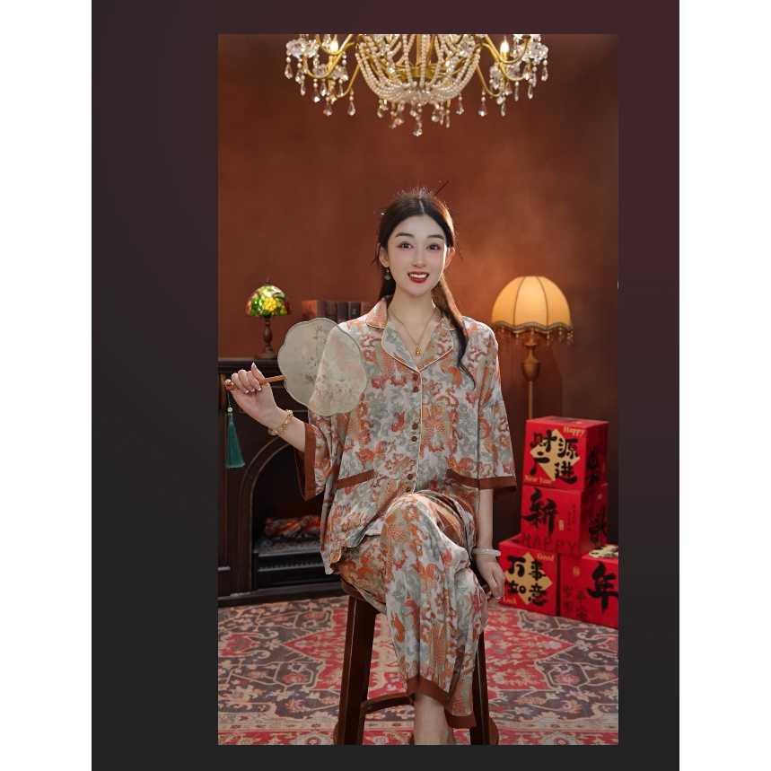 七七【福泽锦鲤】2025爆款上新刻花夏季家居服SMS