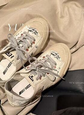 【现货】Jen同款！Blockette风做旧星星鞋钻刻涂鸦系列3cm