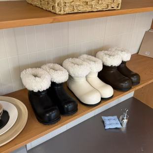 【现货】H55女鞋雪国巴士2025冬季保暖时尚百搭加绒增高雪地靴