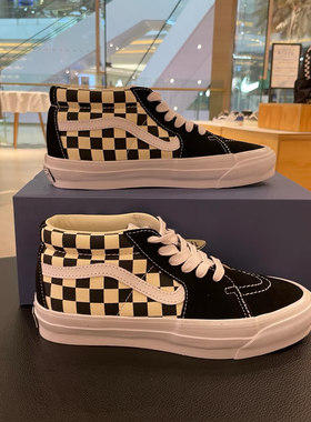 范斯Vans Premium Sk8 Mid中帮黑白格棋盘滑板鞋男女VN000CQQ2BO