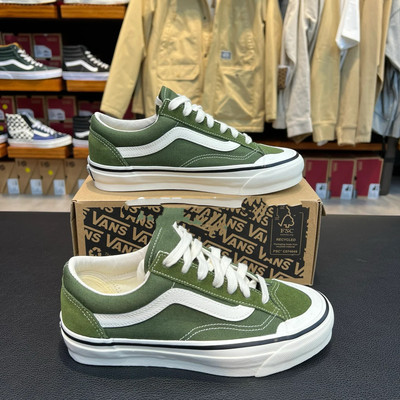范斯vans old skool reissue 136舒适百搭低帮板鞋绿VN000MT6E02