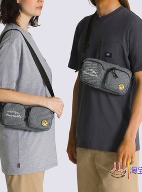 范斯vans斜挎腰包胸包单肩包男女情侣款靛蓝色笑脸VN0007C7IND