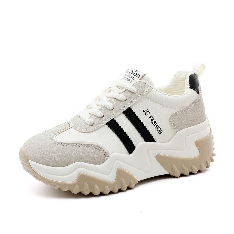 陶小宝jc8821内2024新款秋季韩版休闲鞋运动鞋厚底拼色透气老爹鞋