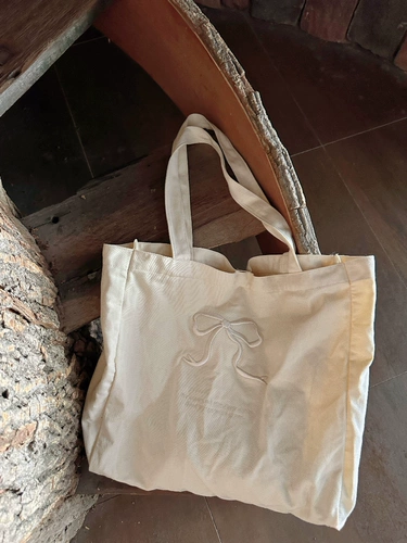 Вместительный и большой трехмерный милый шоппер с бантиком, сумка на одно плечо, рюкзак, сумка через плечо, с вышивкой