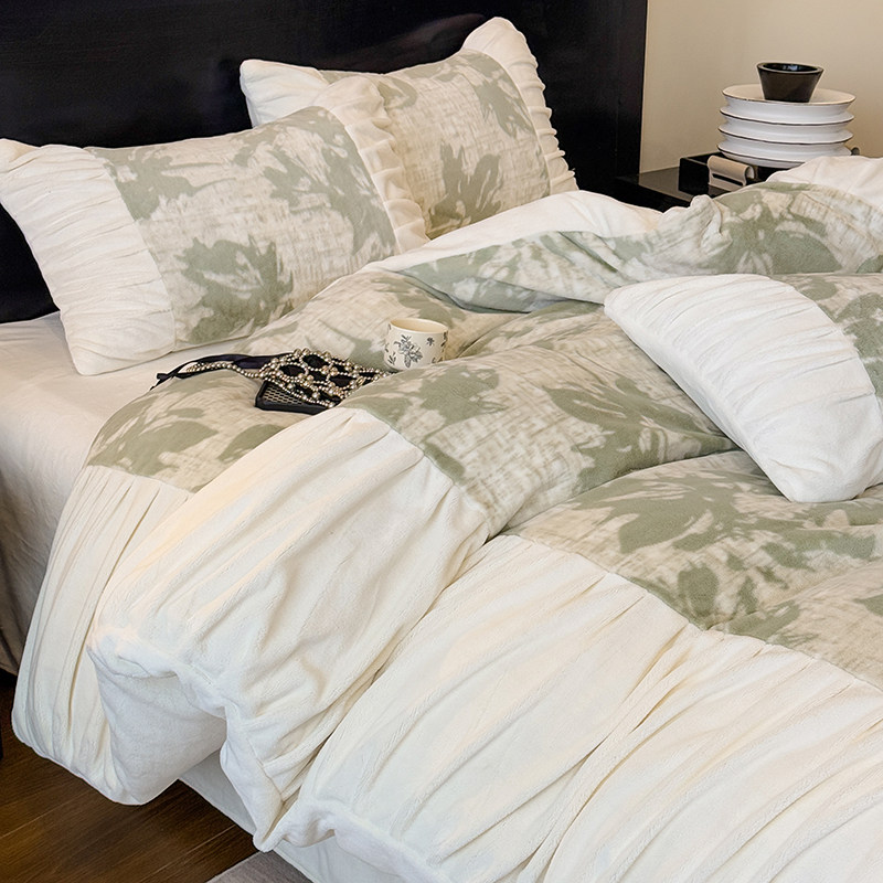 雪貂牛奶绒四件套冬季法式床品浪漫双面加绒加厚保暖被套床单意境,床上用品,床品套件/四件套/多件套,淘宝优惠券,粉丝福利购,淘宝优惠卷