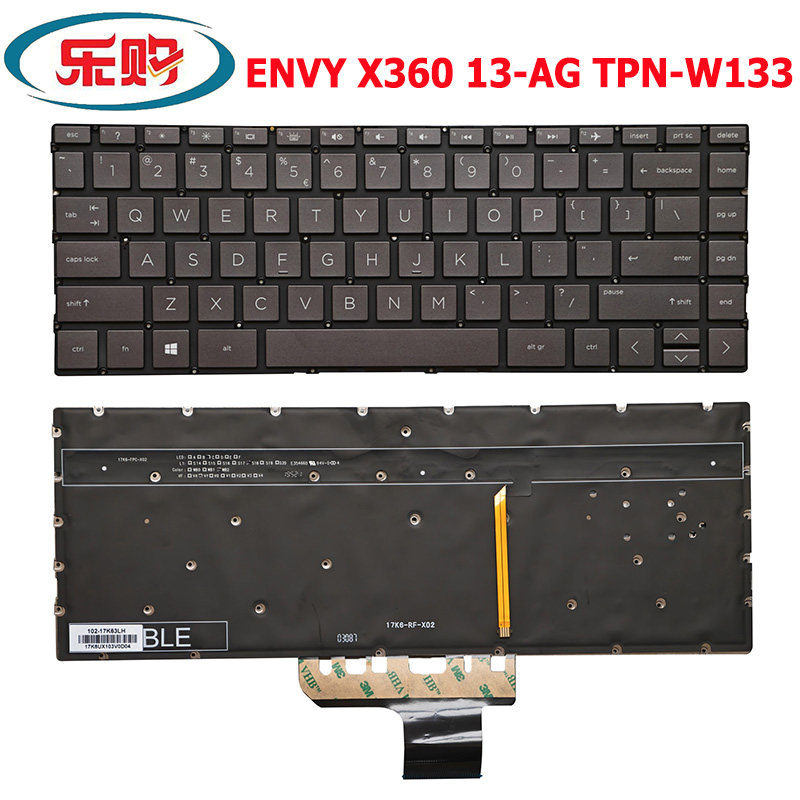 适用HP ENVY X360 13-AG TPN-W133 笔记本键盘棕色609939-001全新