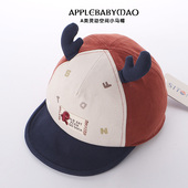 星童坊春秋季 新款 男宝宝帽子儿童可爱卡通小鹿纯棉鸭舌帽出游马帽