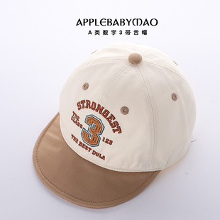 嘟嘟啦春秋季男宝宝帽子1-3岁儿童鸭舌帽纯棉软帽檐外出遮太阳帽2