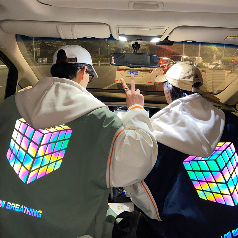 Gangfengmin spring color luminous jacket new large loose coat