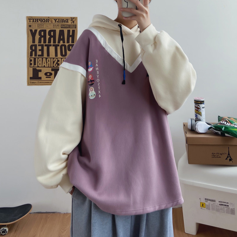 Self made ice cotton polyester spring fake two piece men's sweater