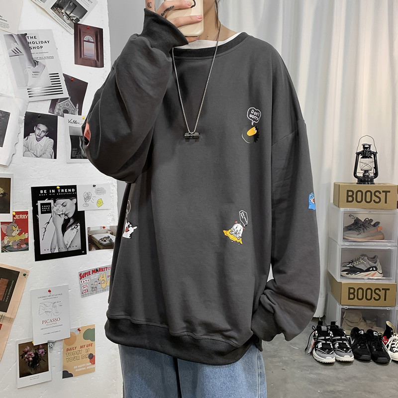Poster grey cotton polyester autumn new style sweater top
