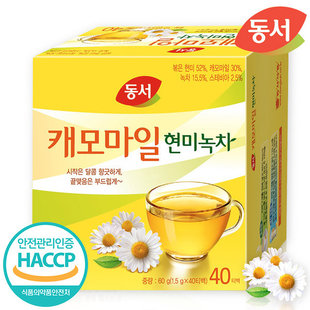 韩国直邮东西食品黄春菊洋甘菊玄米绿茶1.5g*40包无糖冲饮学生