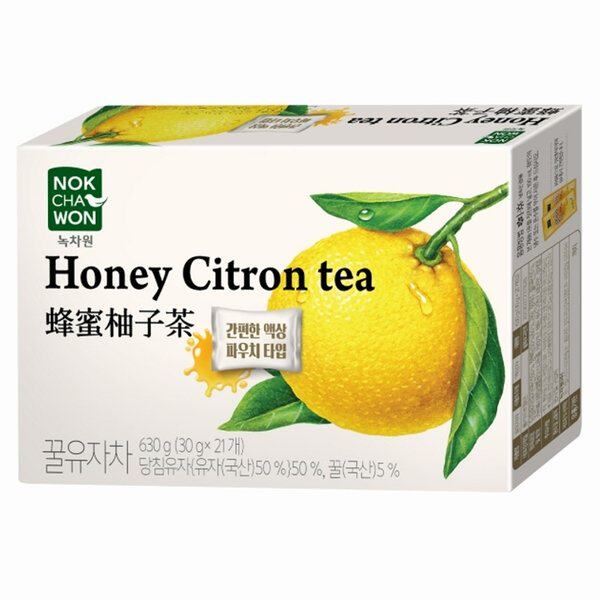 韩国直邮绿茶园液体独立袋装vc蜂蜜柚子茶21包新鲜美味冲饮饮品