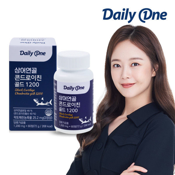 韩国直邮dailyone关节chondroitin鲨鱼软骨素1200骨骼海藻钙60粒