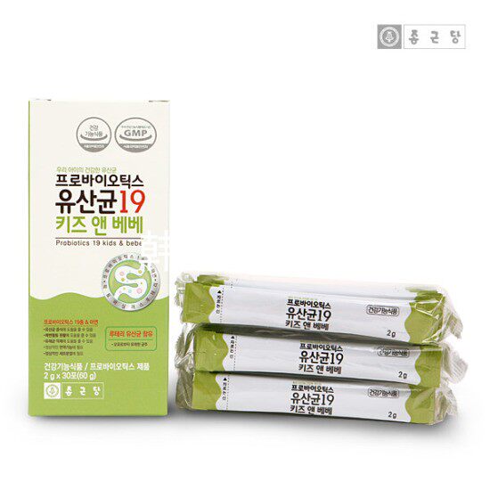 韩国直邮钟根堂婴幼儿童乳酸菌19种益生菌肠胃排便2g*30包