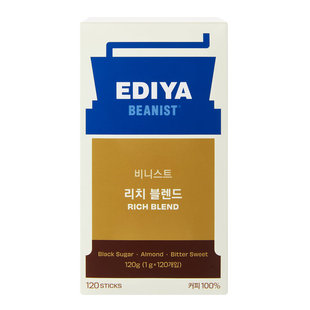 韩国直邮ediya烘焙咖啡一蒂亚低卡速溶rich 120条 blend咖啡条1g