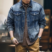 潮牌复古水洗宽松男士 美式 新款 牛仔外套男2026春季 休闲夹克潮 工装