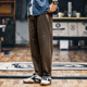 潮牌宽松弹力锥形直筒休闲裤 复古工装 秋冬加绒裤 子2025新款 裤 男士