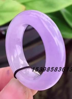 天然正品翡翠紫罗兰玉戒指老坑A货满紫色指环男女款玉石戒圈扳指