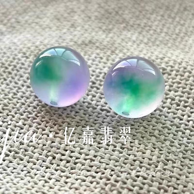紫罗兰飘绿单颗散珠玉石单珠配珠