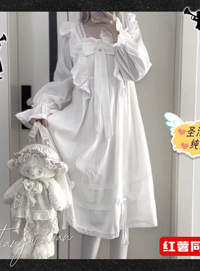 天羽川阿斯忒瑞亚哥特Lolita洛丽塔风连衣裙女四季蕾丝睡裙可外穿
