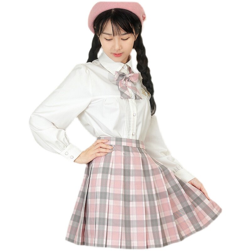 [TIANYUCHUAN JK] JK UNIFORM SUIT PLAID SKIRT LONG-SLEEVED SHIRT SMALL THING SPRING AND SUMMER HALF-LENGTH SKIRT LIMITED-TIME BENEFITS