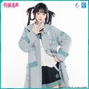 宽松休闲百搭反光织带悦动精灵 天羽川初音未来风衣外套上衣女秋款