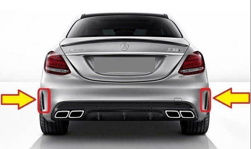 适用奔驰新c180l后杠格小网格