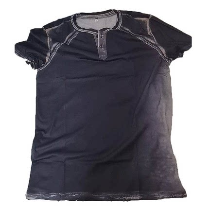 跨境复古做旧T恤上衣T-shirt