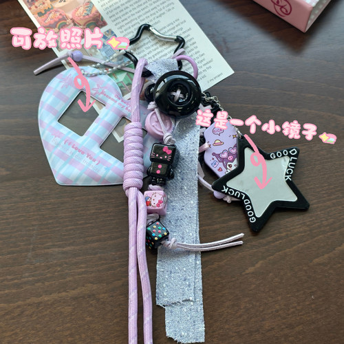 极繁包挂HelloKitty卡通miu系牛仔黑白原创手作复古手工挂件古早