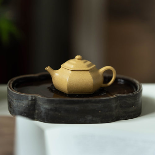 海鼓 | 茗泉高致 本山绿泥 95ml 手工精工紫砂壶