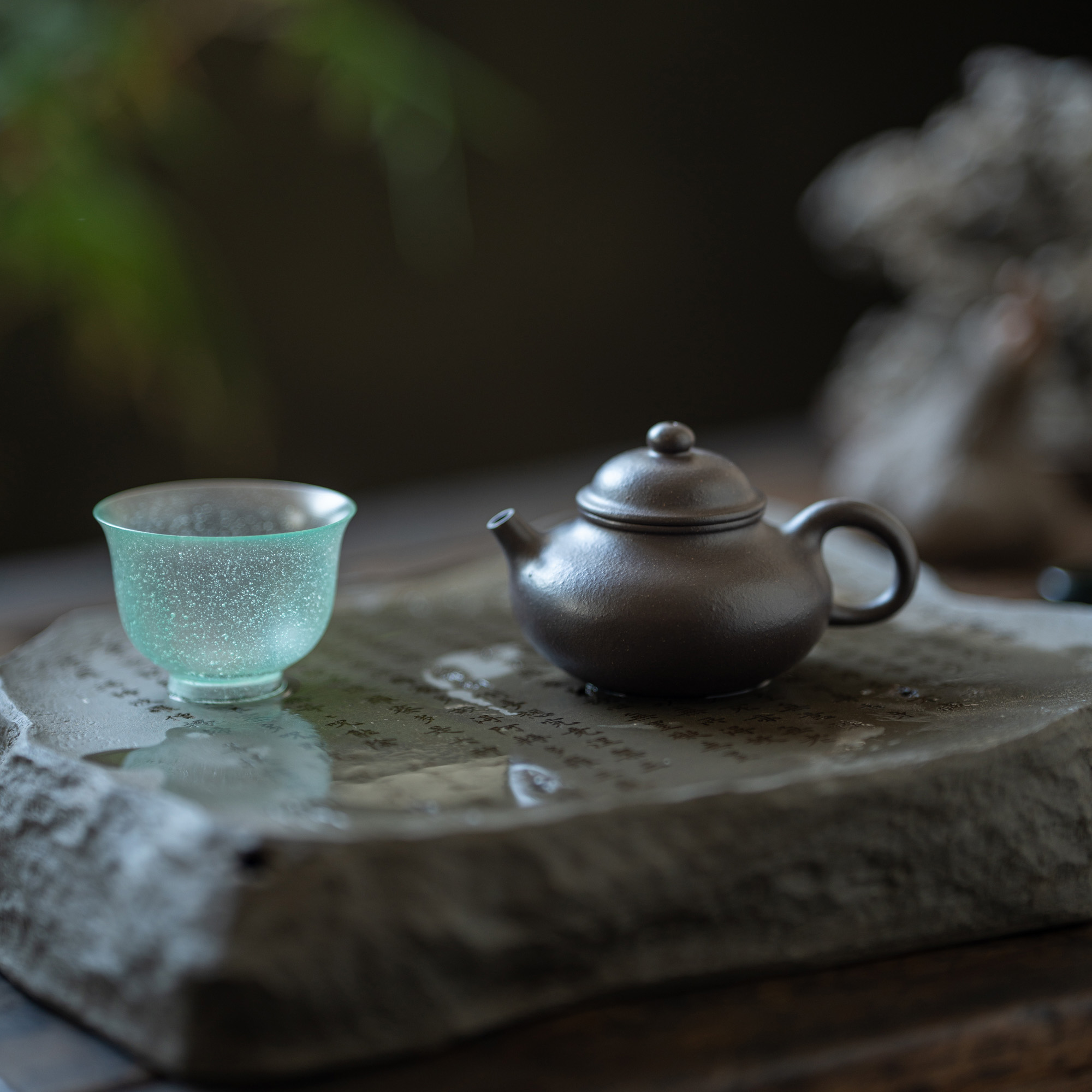 茗泉高致精品天青泥紫砂壶