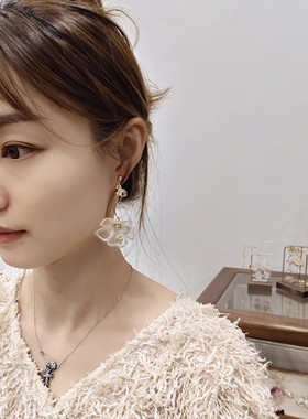 kari show客订日本同款春季新品多色入千金风温柔少女棉花珠耳饰