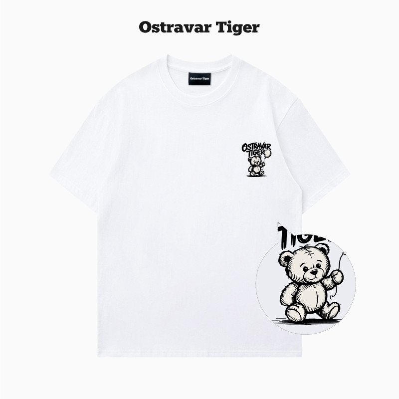 Ostravar Tiger潮牌ins美式字母高街男女款情侣装半袖经典短袖t恤