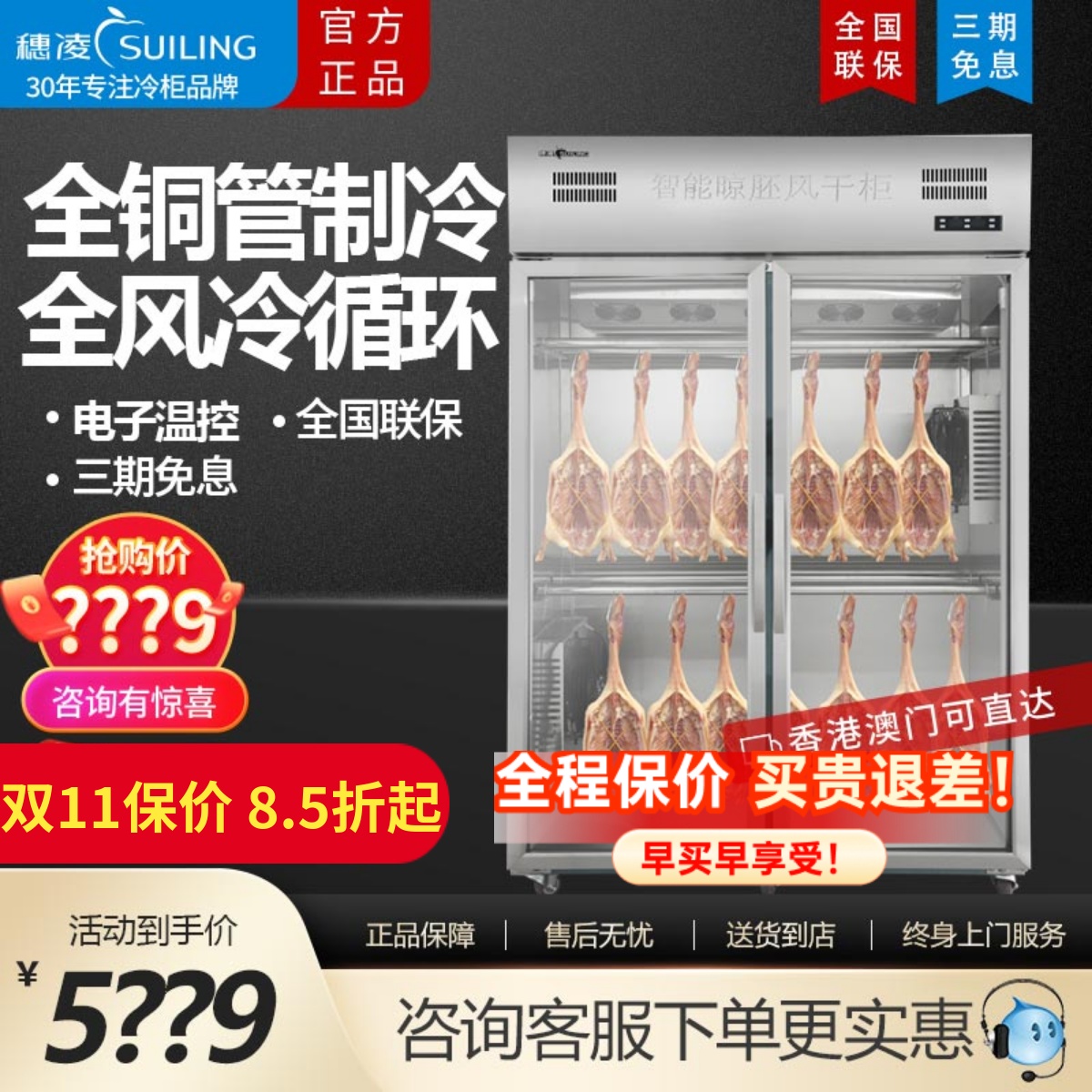 穗凌晾胚柜风冷无霜烧烤风干柜