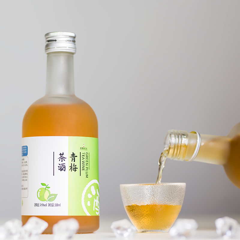 青梅茶酒茶果酒适合女生喝的小甜酒低度微醺酒自酿330ml瓶装 酒类 果酒 原图主图