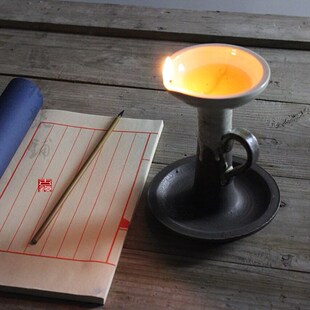 陶瓷老油灯复古老式烛台茶道灯宋代青灯中式烛台古代油灯古典装饰