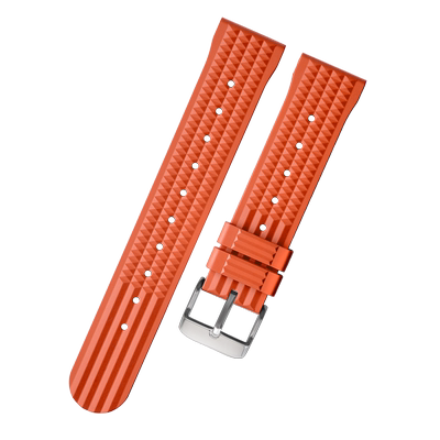 精工罐头骚橙橡胶防水男士表带